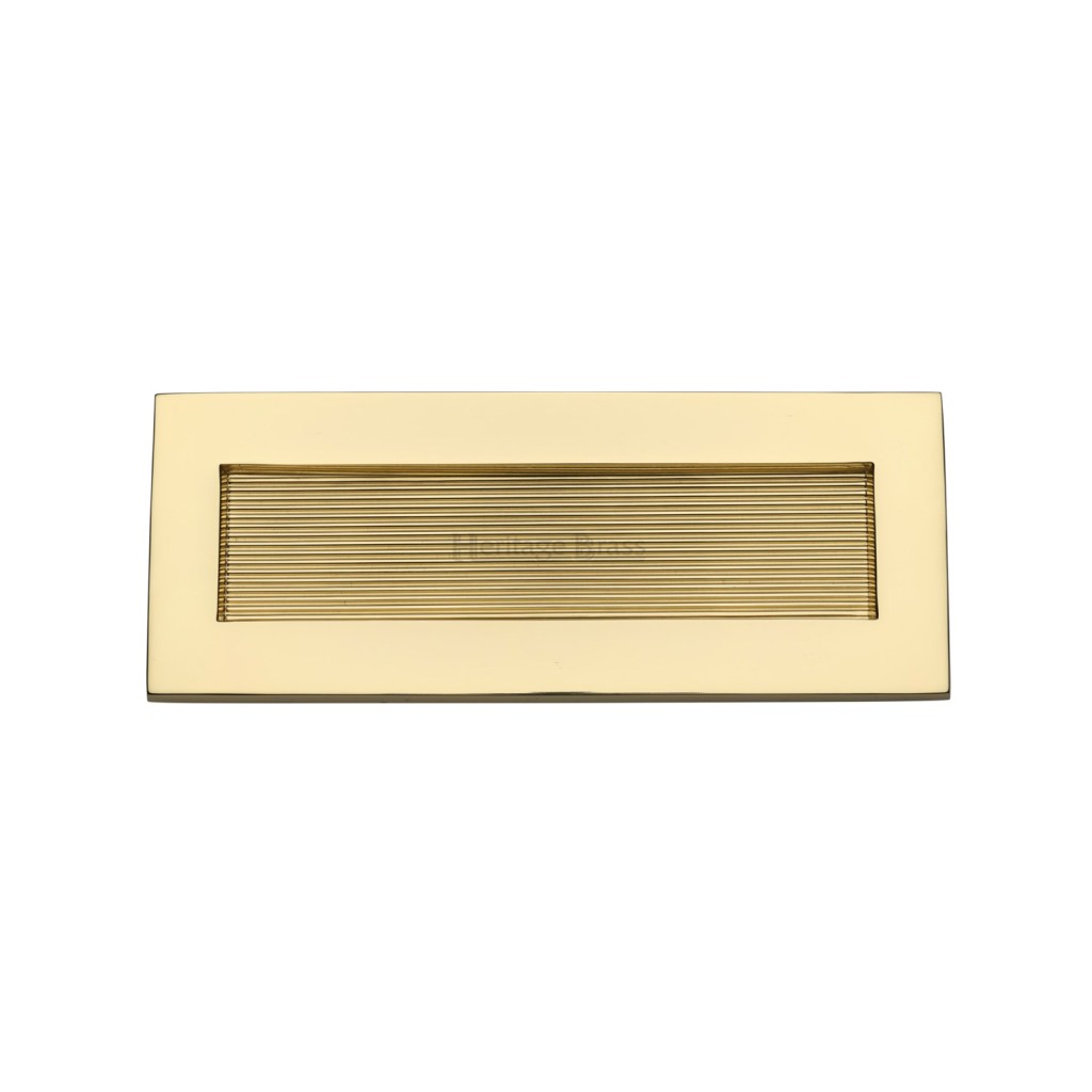 M Marcus Heritage Brass Reeded Letterplate 254 x 101mm